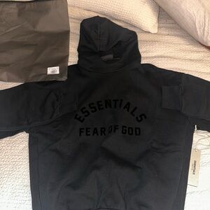 Essentials Black Graphic Hoodie